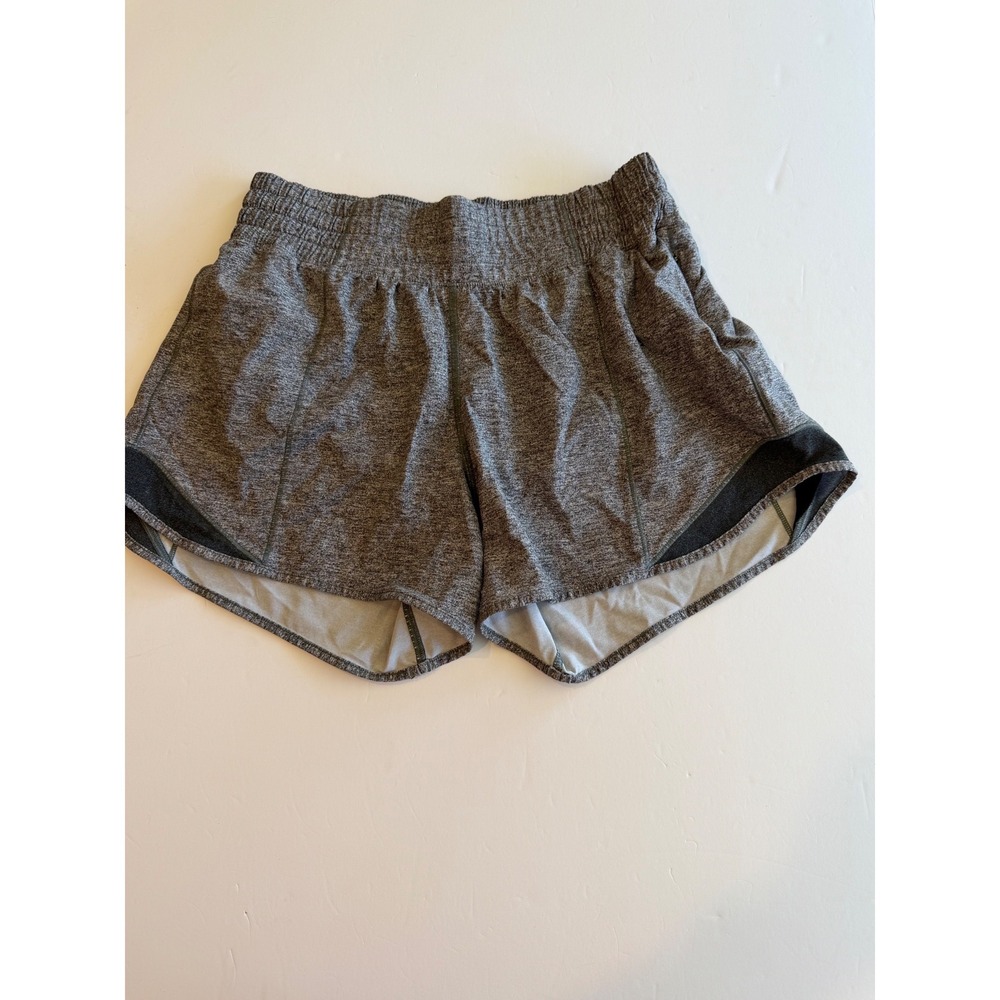 Lululemon Heathered Grey Space Dye Running Shorts Size 4 Tall‎